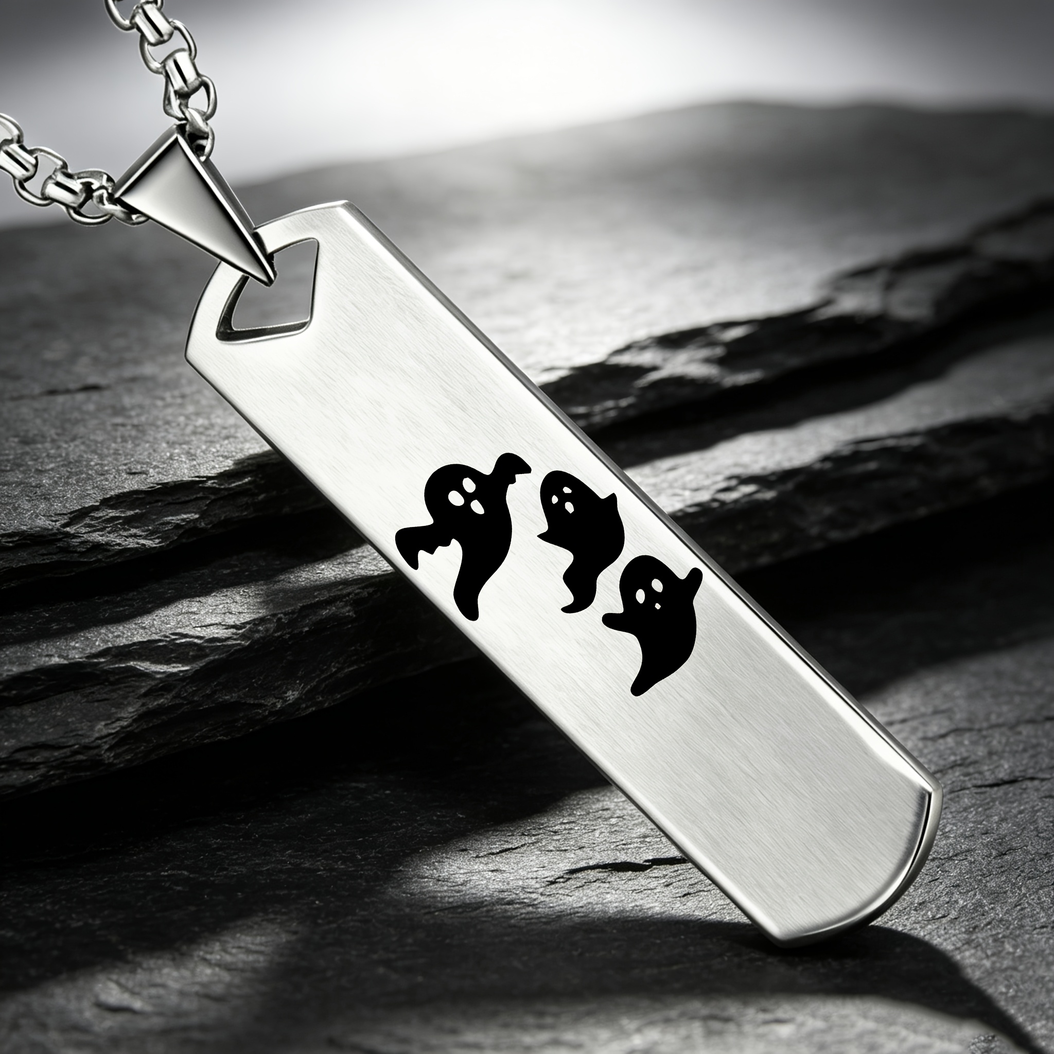 Gothic Fun Pattern Pendant Necklace, Dark Style